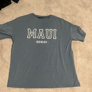 size small women’s MAUI blue t shirt